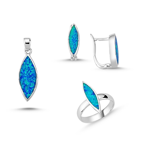 Ürün resmi: Opal Taşlı Gümüş Bayan Set