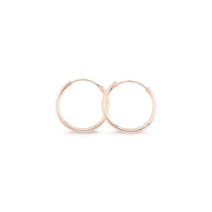 Resim Rose Kaplama 18mm Sade Halka Gümüş Küpe