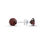 Resim 7mm Yuvarlak Garnet Zirkon Tektaş Gümüş Küpe