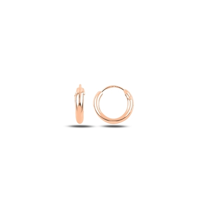 Resim Rose Kaplama 10mm Sade Halka Gümüş Küpe