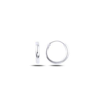 Resim Rodyum Kaplama 12mm Sade Halka Gümüş Küpe