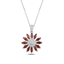 Resim Garnet Zirkon (Koyu Kırmızı) Zirkon Taşlı Gümüş Bayan Kolye