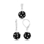 Resim Top Kristal Taşlı Gümüş Bayan Set