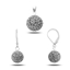 Resim Top Kristal Taşlı Gümüş Bayan Set