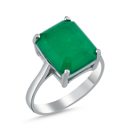 Resim Rodyum Kaplama Paraiba Baget Zirkon Taşlı Gümüş Bayan Yüzük