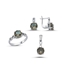 Resim Rodyum Kaplama 8mm Yuvarlak Zultanit & Zirkon Taşlı Sonsuzluk Gümüş Bayan Set