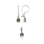 Resim Rodyum Kaplama 6mm Yuvarlak Zultanit Zirkon Tektaş Gümüş Bayan Set