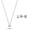 Resim Rose Kaplama Tektaş 4mm Zirkon Taşlı Gümüş Bayan Set